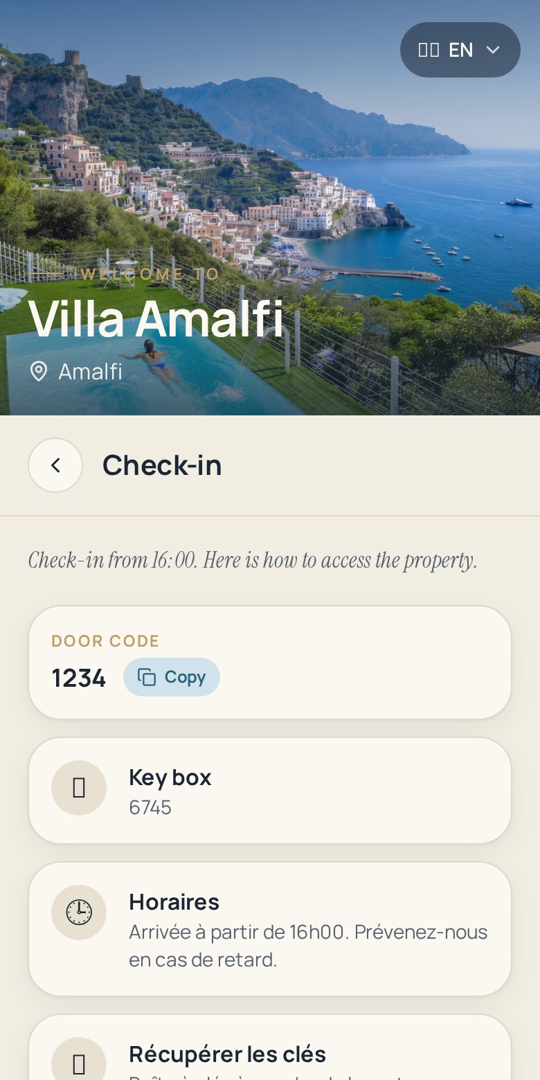 Zoguest guidebook — Check-in